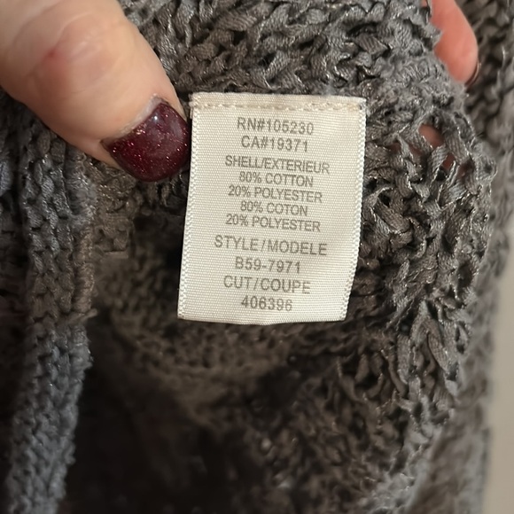 Joie Gray Textured Cable Knit Pullover Sweater Women’s Large - Picture 5 of 6